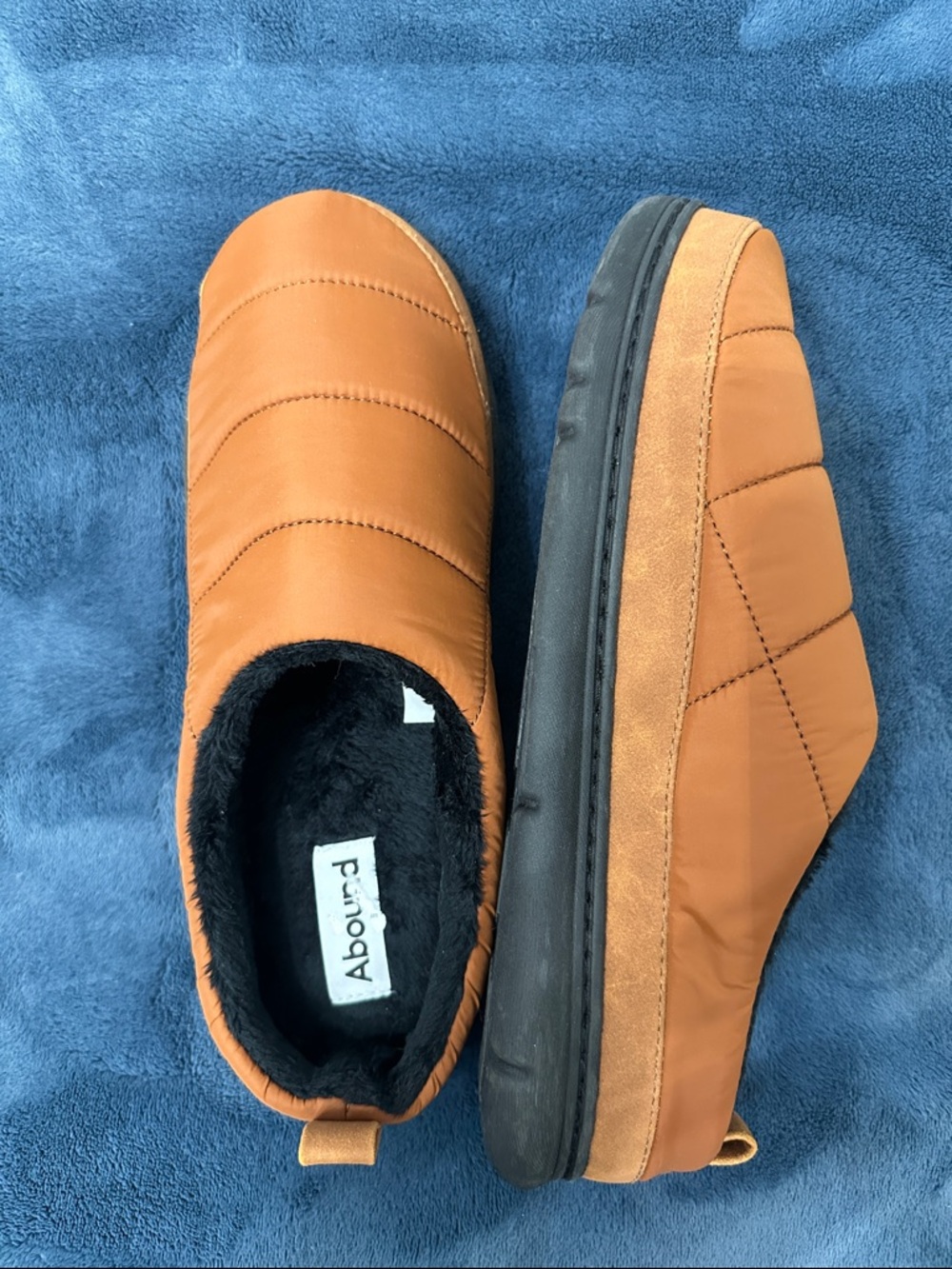 Abound Orange Quilted Slip-On Faux-Fur Lined Mules (Slippers)